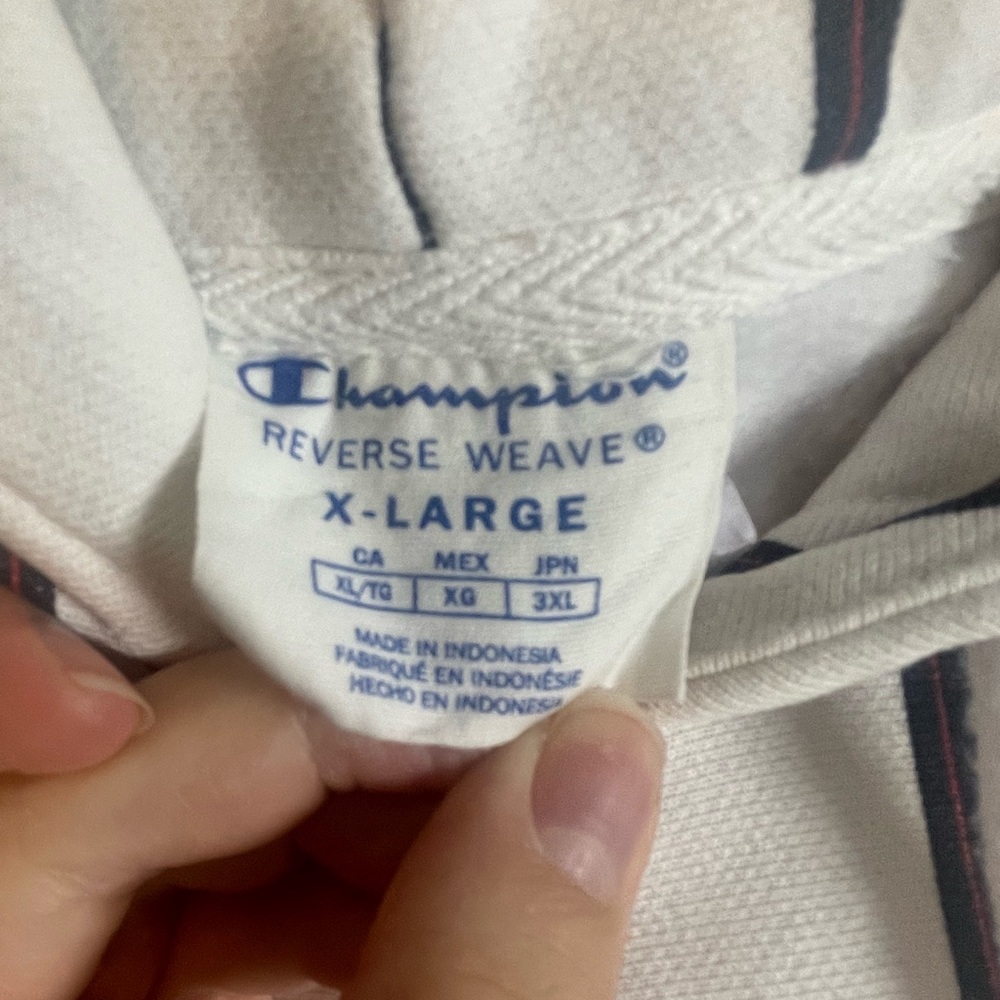 Vintage Champion Reverse Weave Women’s Hoodie - Striped - Picture 3 of 9